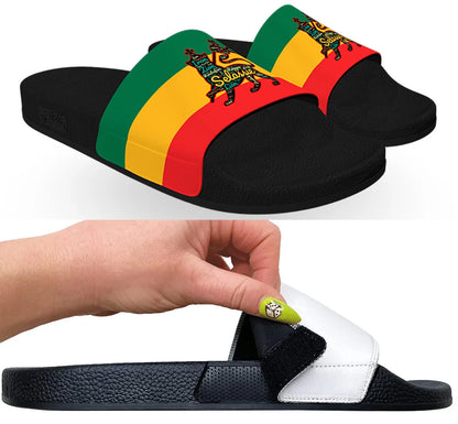 Rasta Lion Of Judah Slides with Interchangeable Straps