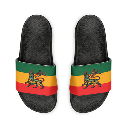 Rasta Lion Of Judah Slides with Interchangeable Straps