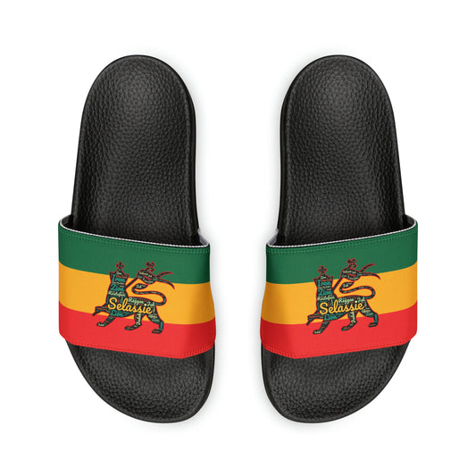 Rasta Lion Of Judah Slides with Interchangeable Straps