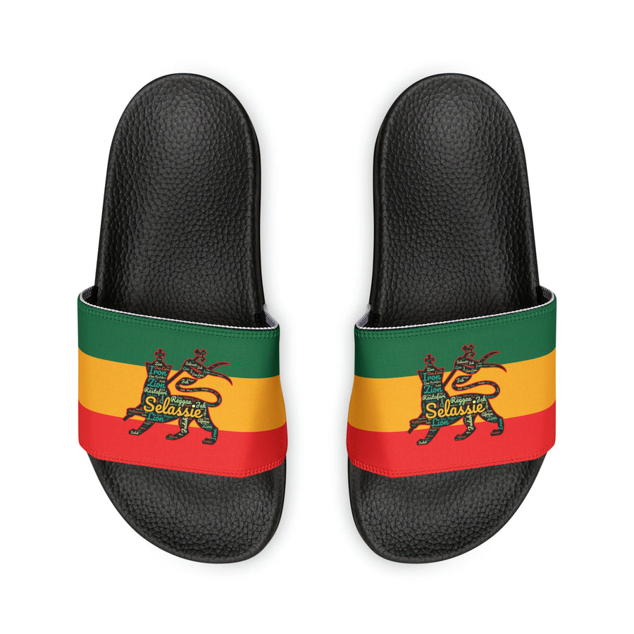 Rasta Lion Of Judah Slides with Interchangeable Straps