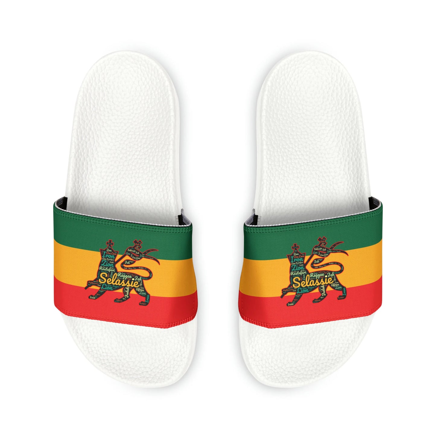 Rasta Lion Of Judah Slides with Interchangeable Straps