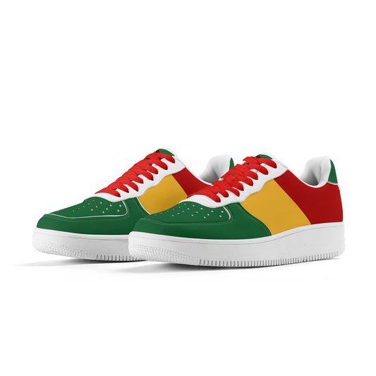 Rasta Shoes, Rasta Color Shoes, Jamaican Sneakers, Jamaican Color Shoes on a white background.