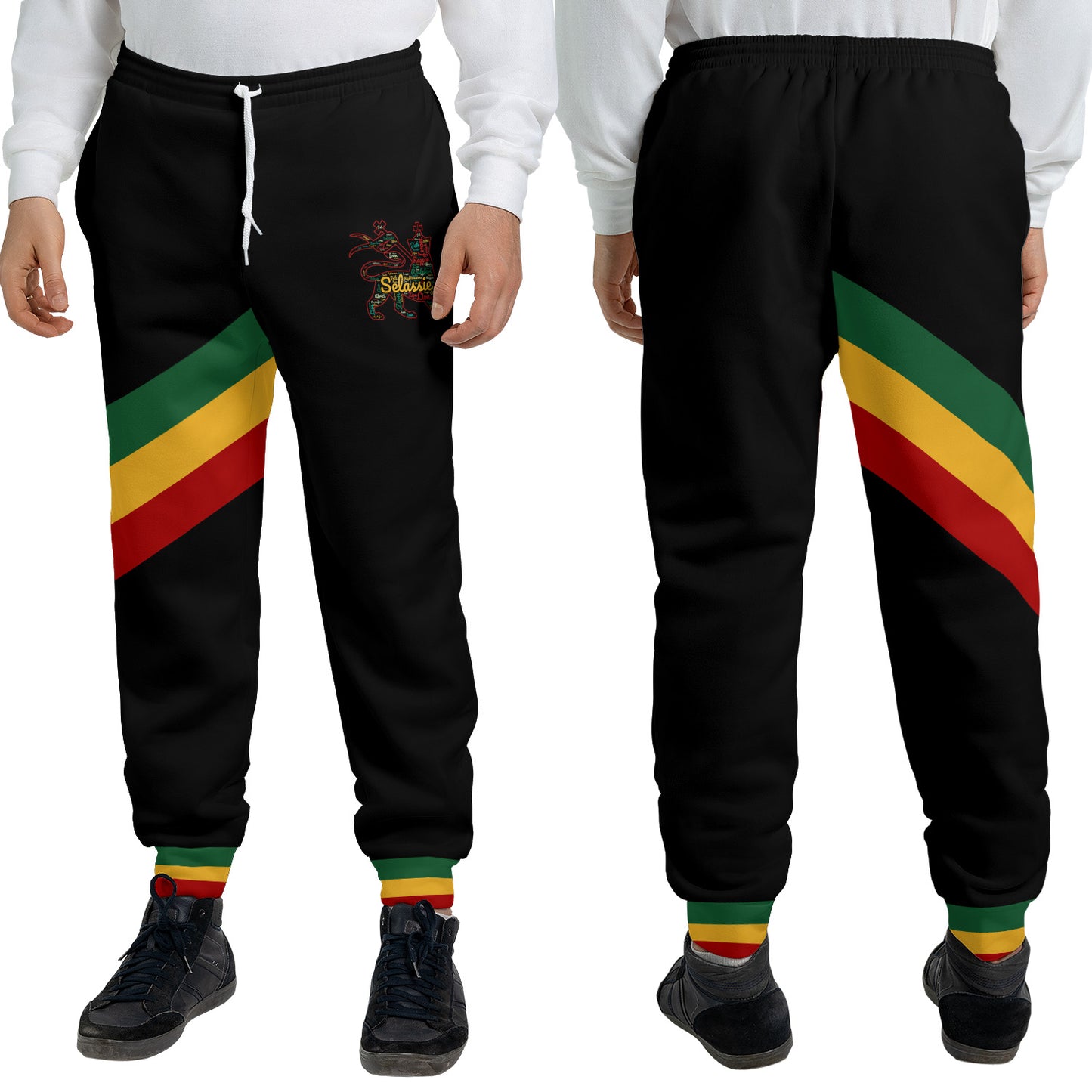 Rasta Lion Of Judah Jogger Sweatpants - Black