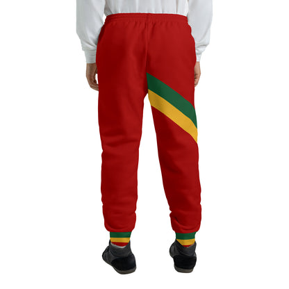 Rasta Lion Of Judah Jogger Sweatpants - Red