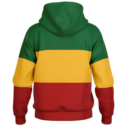 Rasta Hooded Baseball Jacket