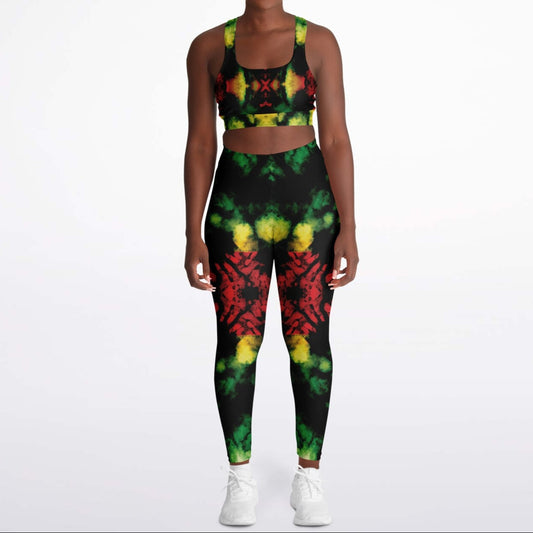 Rasta Haze Padded Sports Bra & Leggings Set