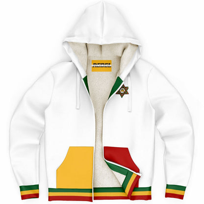 Rasta Fleece Lined Zip Up Hoodie