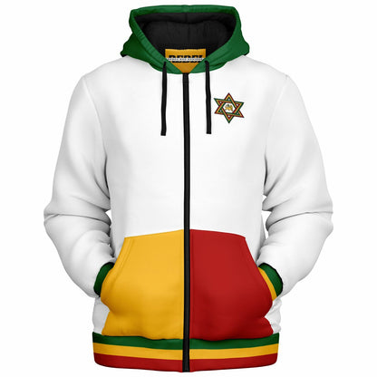 Rasta Fleece Lined Zip Up Hoodie