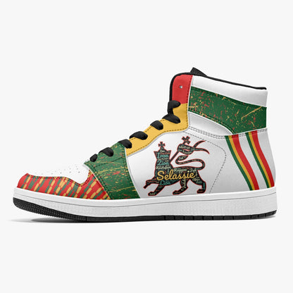 Rasta Shoes Lion of Judah HighTop Basketball Sneakers - White