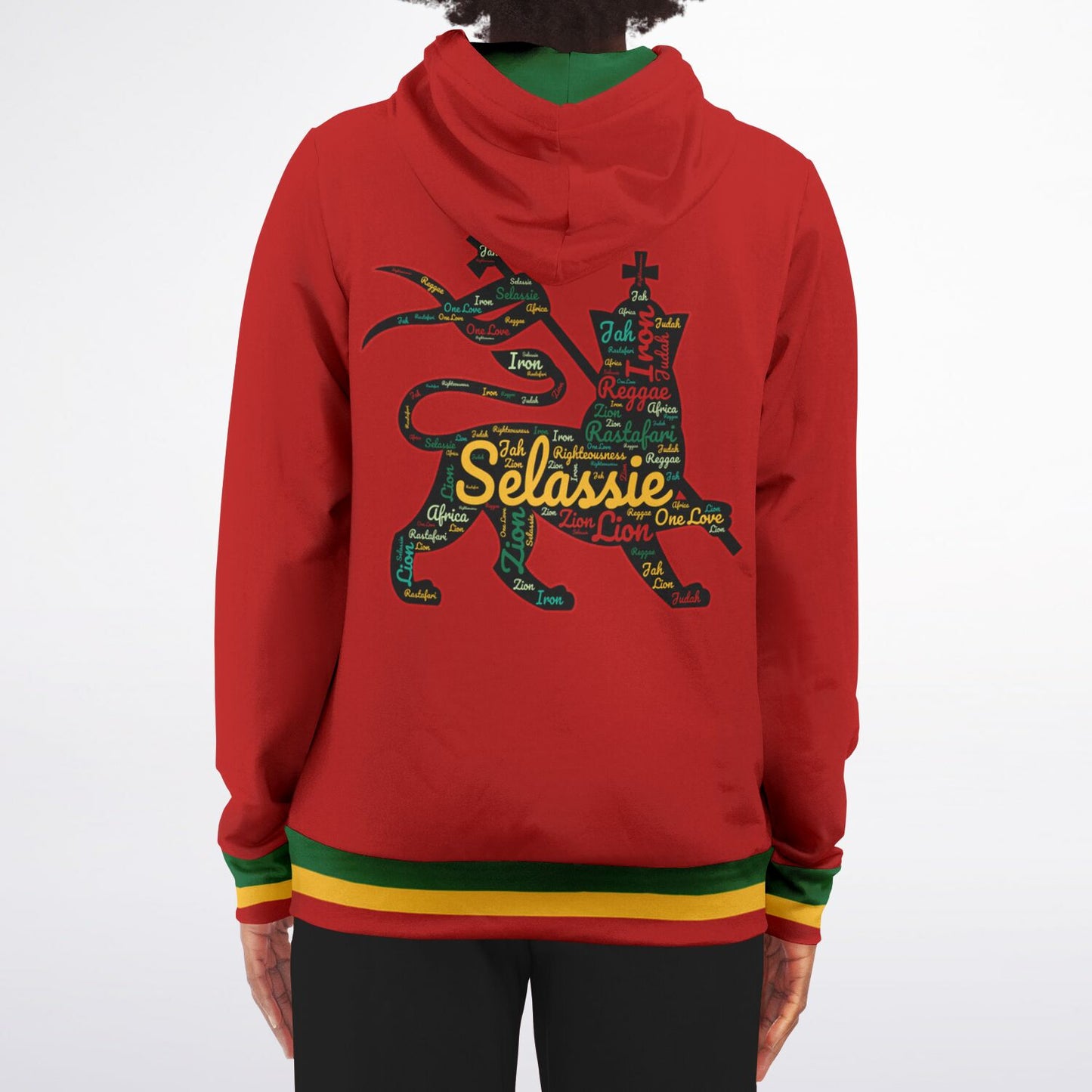 Rasta Lion Of Judah Casual Zip Up Hoodie