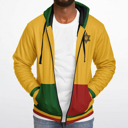 Rasta Fleece Lined Zip Up Hoodie