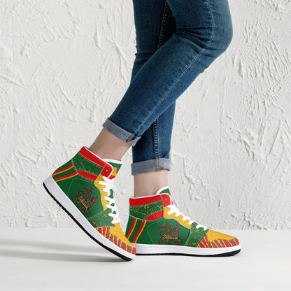 Rasta Shoes Lion of Judah Hightop Basketball Sneakers - Green