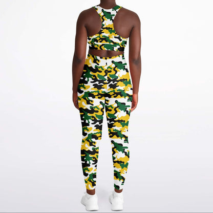 Jamaica Camo Padded Sports Bra & Leggings Set