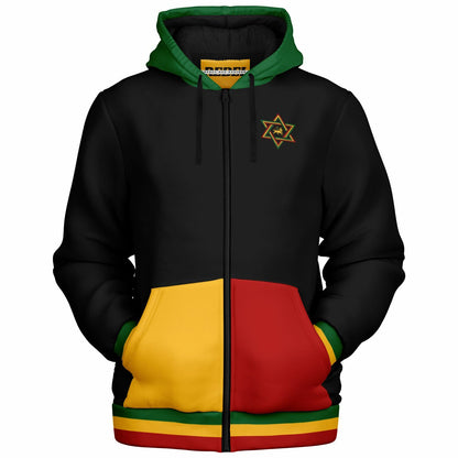 Rasta Fleece Lined Zip Up Hoodie