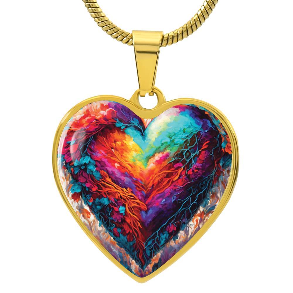 "Eternal Love" Heart-Shaped Pendant and Necklace - 18k Gold Finish - Handcrafted in the USA