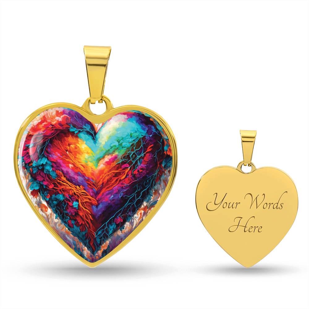 "Eternal Love" Heart-Shaped Pendant and Necklace - 18k Gold Finish - Handcrafted in the USA