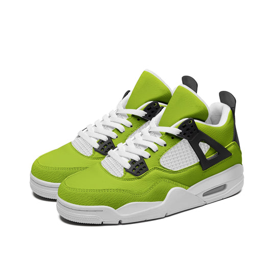Lime Green Sneakers for Men and Women, Colorful Mid Tops, Solid Color Shoes