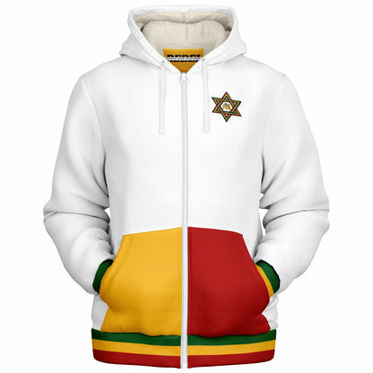 Rasta Fleece Lined Zip Up Hoodie