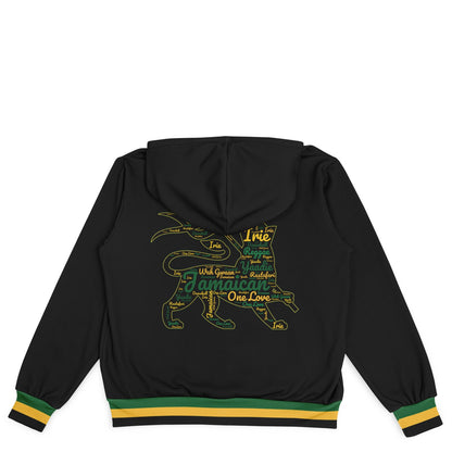 Jamaica Lion Of Judah Hooded Baseball Jacket