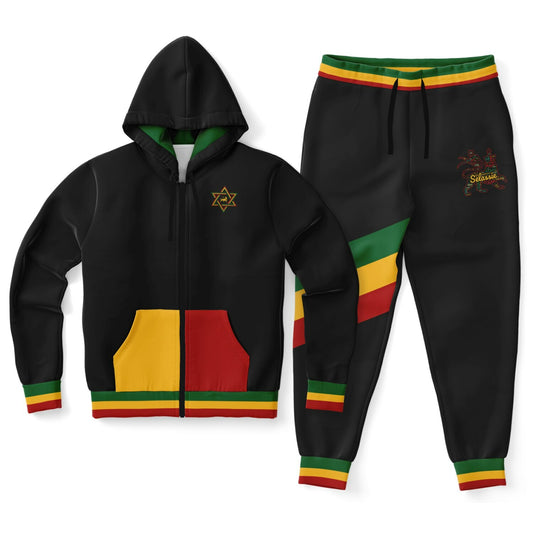 Rasta Casual Zip Up Hoodie & Jogger Set