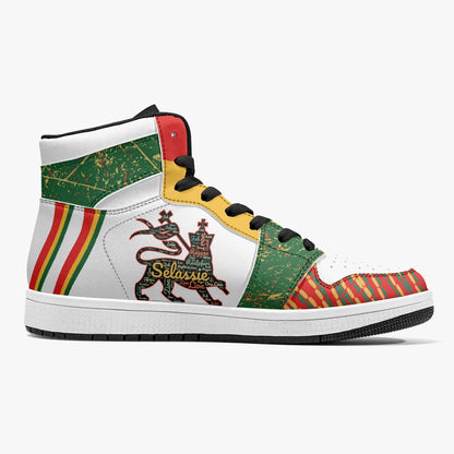 Rasta Shoes Lion of Judah HighTop Basketball Sneakers - White