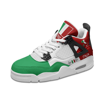 Italy Flag Shoes - Rebel Sole mid top sneaker in Green, White, Red - left side profile view
