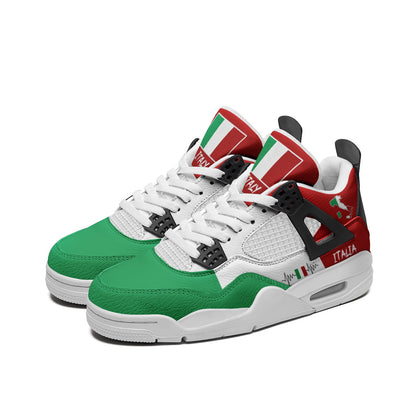 Italy Flag Shoes - Rebel Sole mid top sneaker in Green, White, Red - right side profile view
