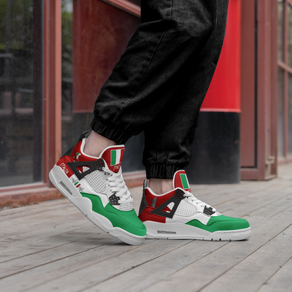 Italy Flag Shoes - Rebel Sole mid top sneaker in Green, White, Red - sole and outsole view