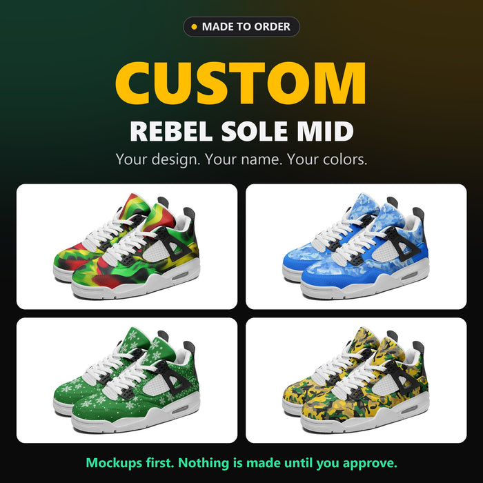 Custom Rebel Sole Mid Top Basketball Shoes