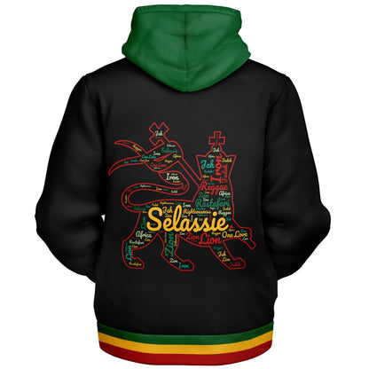 Rasta Fleece Lined Zip Up Hoodie