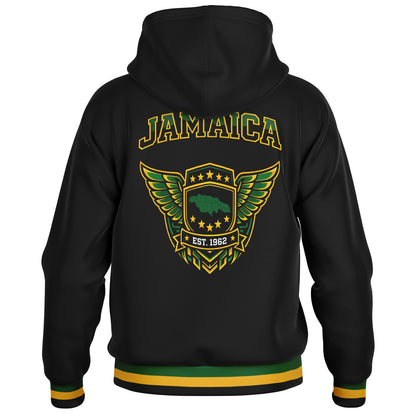 Jamaica Crest Hooded Baseball Jacket