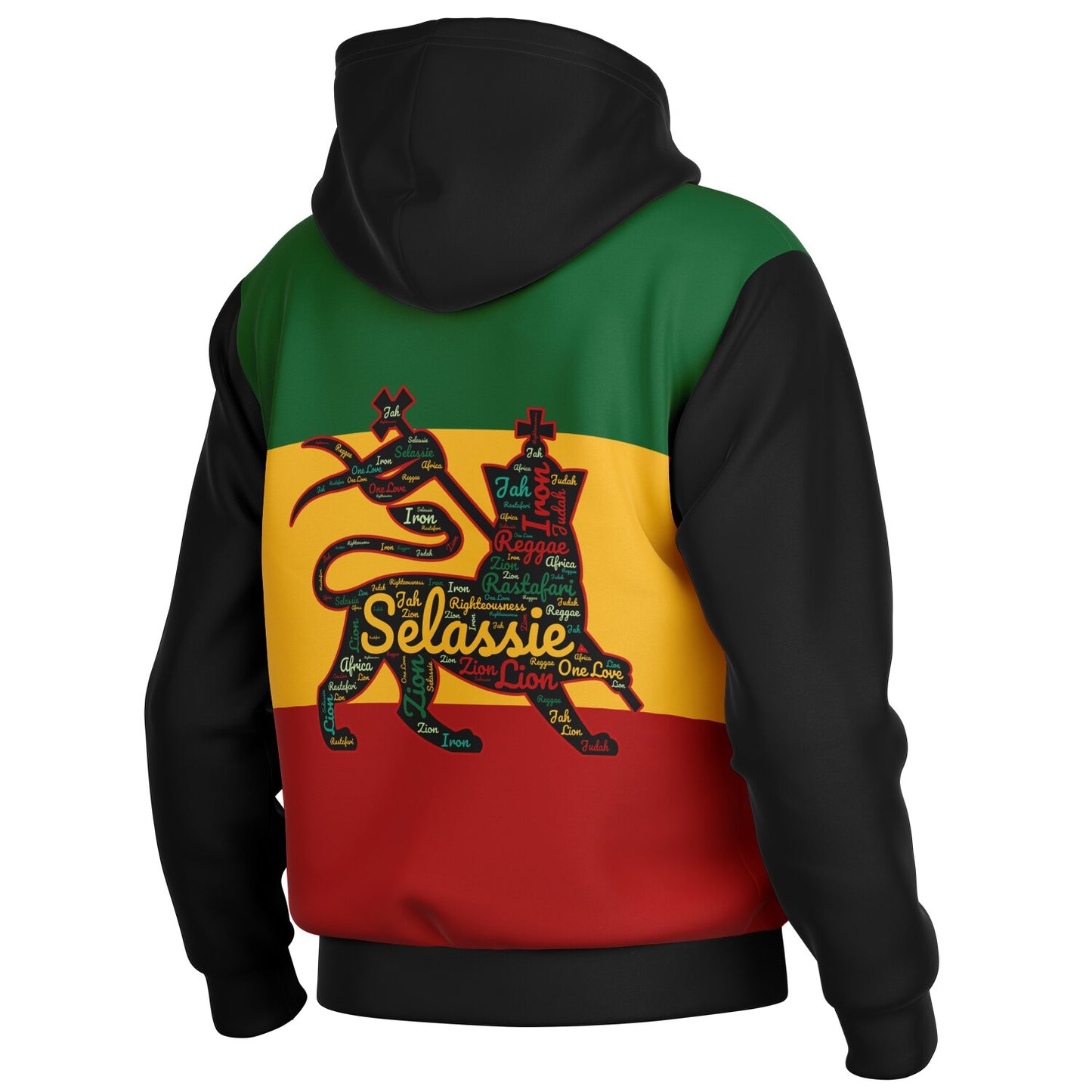 Rasta Lion Of Judah Hooded Baseball Jacket