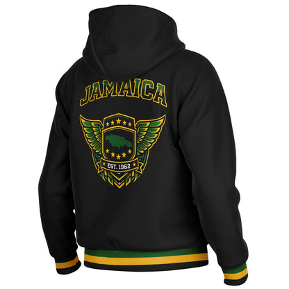 Jamaica Crest Hooded Baseball Jacket