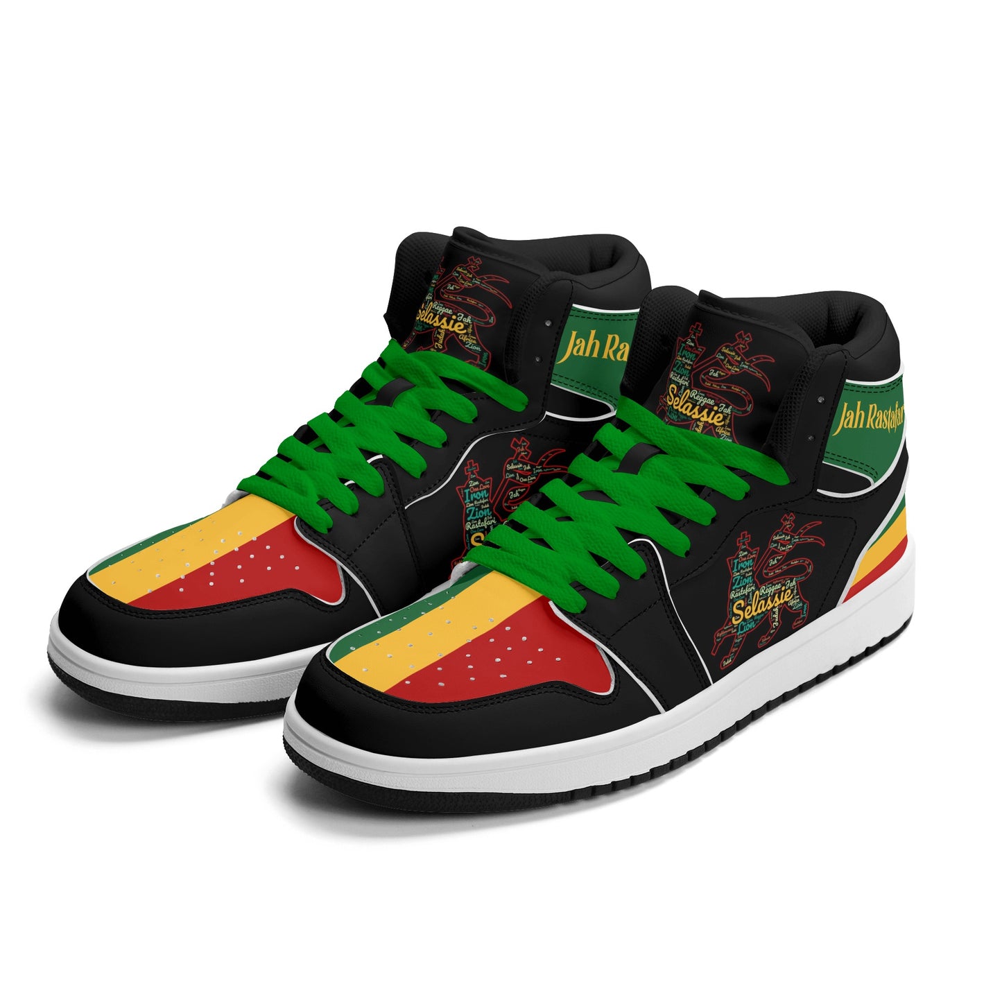 Jamrock Classics High - Jah Lion of Judah Black Shoes