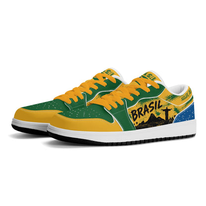 Brazil Flag Shoes - Brasil Soccer Low Tops - Jamrock