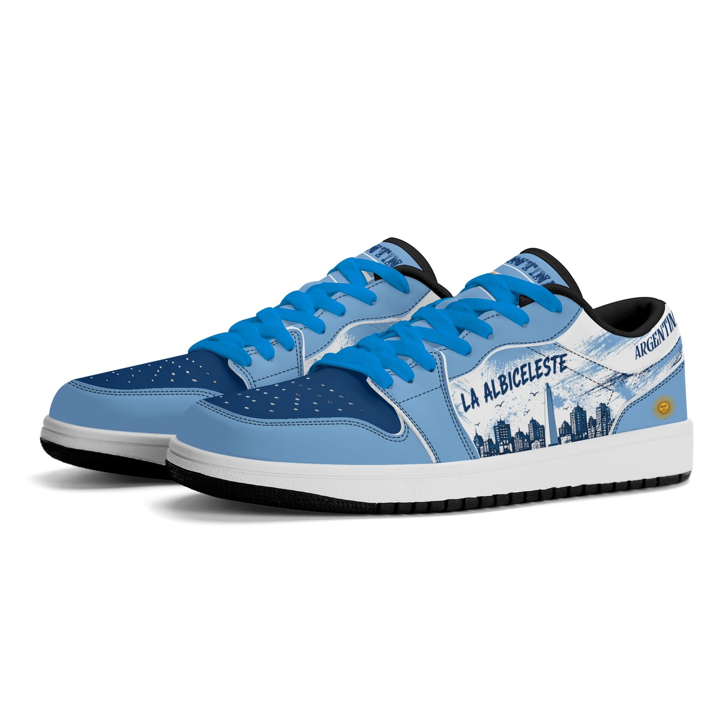 Argentina Soccer Flag Shoes - La Albiceleste Soccer Low Tops - Jamrock