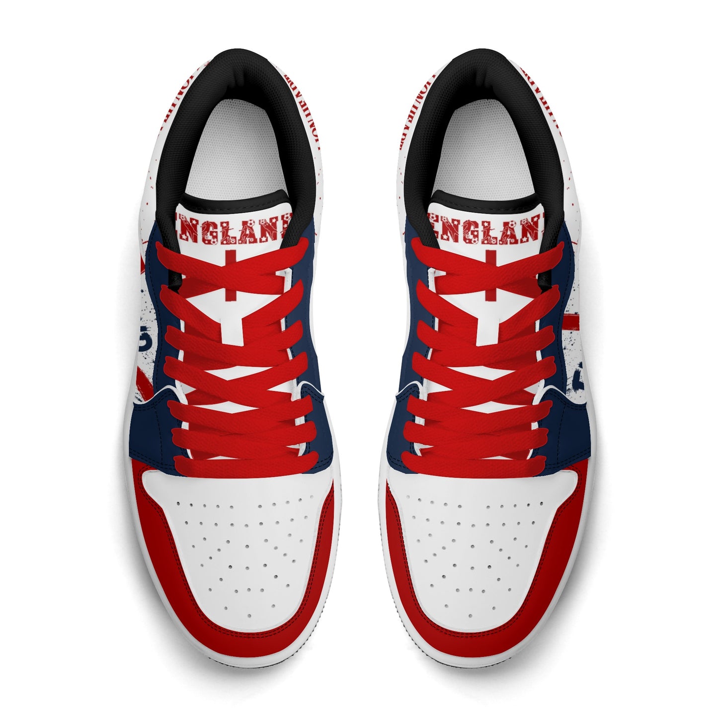 England Soccer Flag Shoes - Lion Heart Pride Sneakers - Jamrock Low