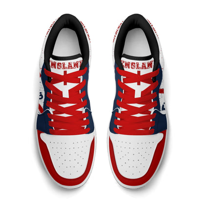 England Soccer Flag Shoes - Lion Heart Pride Sneakers - Jamrock Low