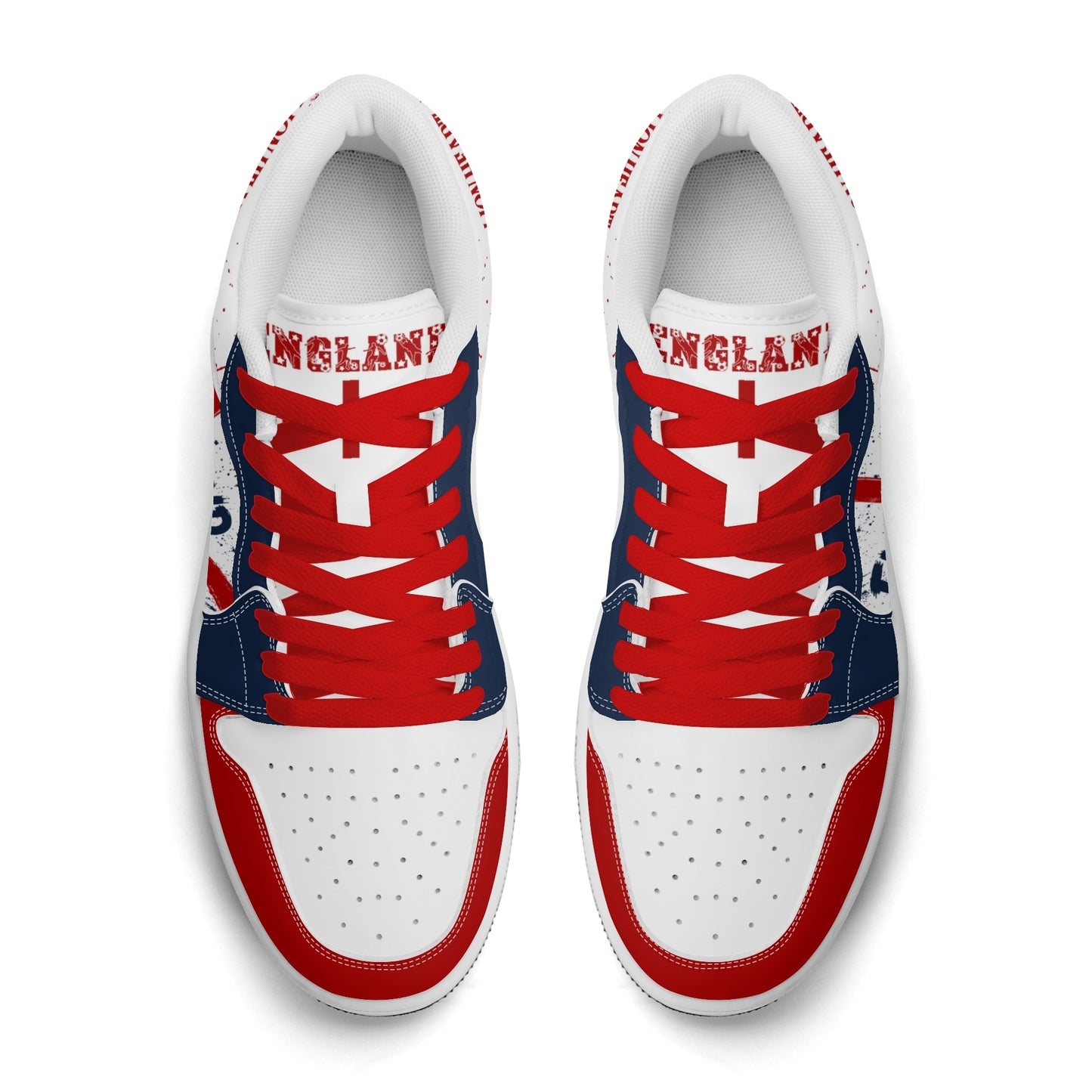 England Soccer Flag Shoes - Lion Heart Pride Sneakers - Jamrock Low