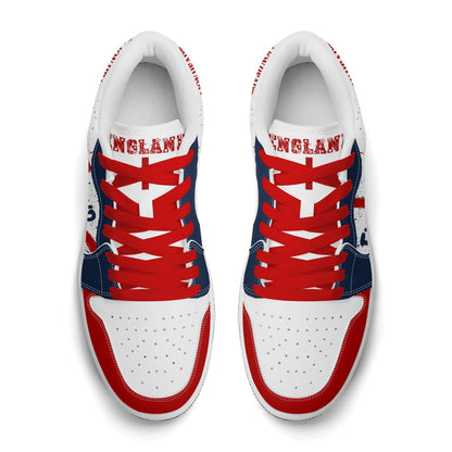 England Soccer Flag Shoes - Lion Heart Pride Sneakers - Jamrock Low