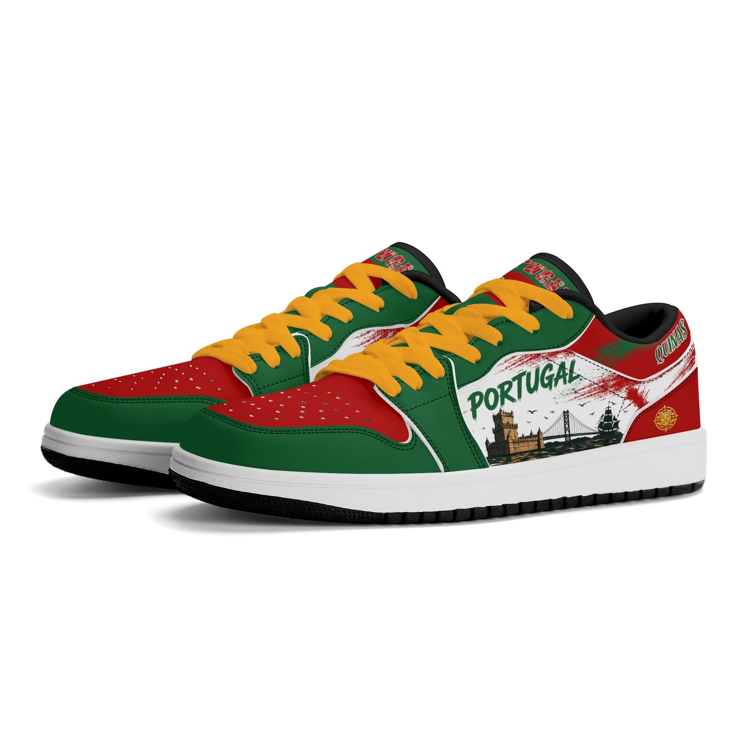 Portugal Soccer Flag Shoes - Jamrock Low Sneakers - Quinas Pride