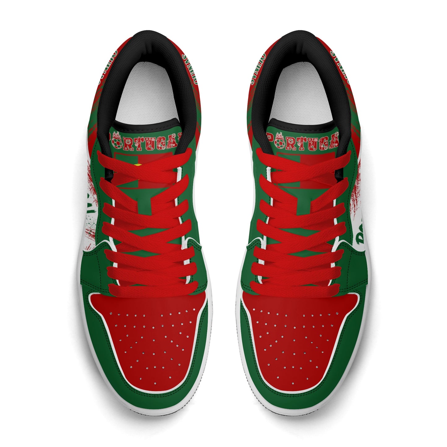 Portugal Soccer Flag Shoes - Jamrock Low Sneakers - Quinas Pride