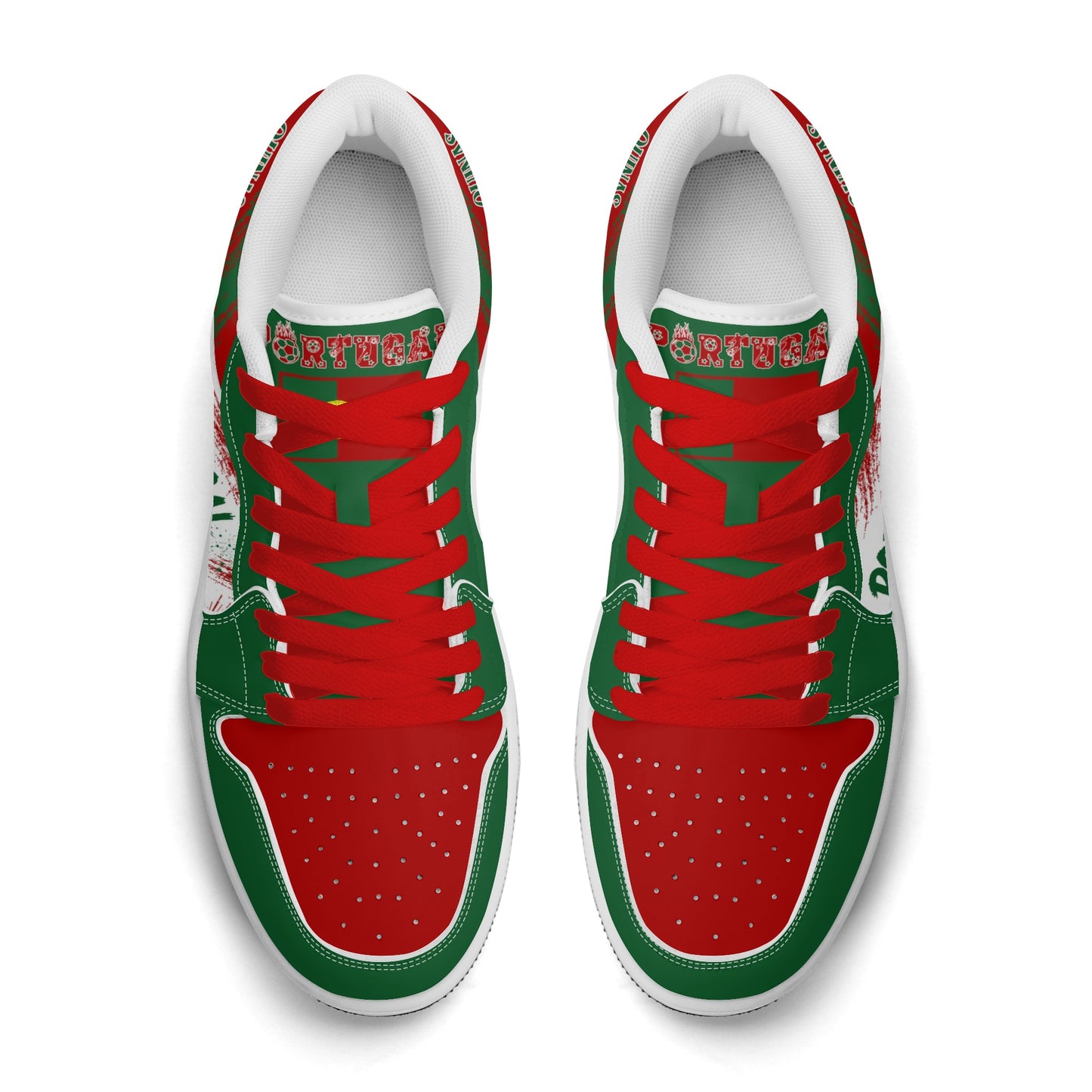 Portugal Soccer Flag Shoes - Jamrock Low Sneakers - Quinas Pride