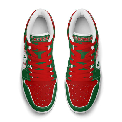 Portugal Soccer Flag Shoes - Jamrock Low Sneakers - Quinas Pride