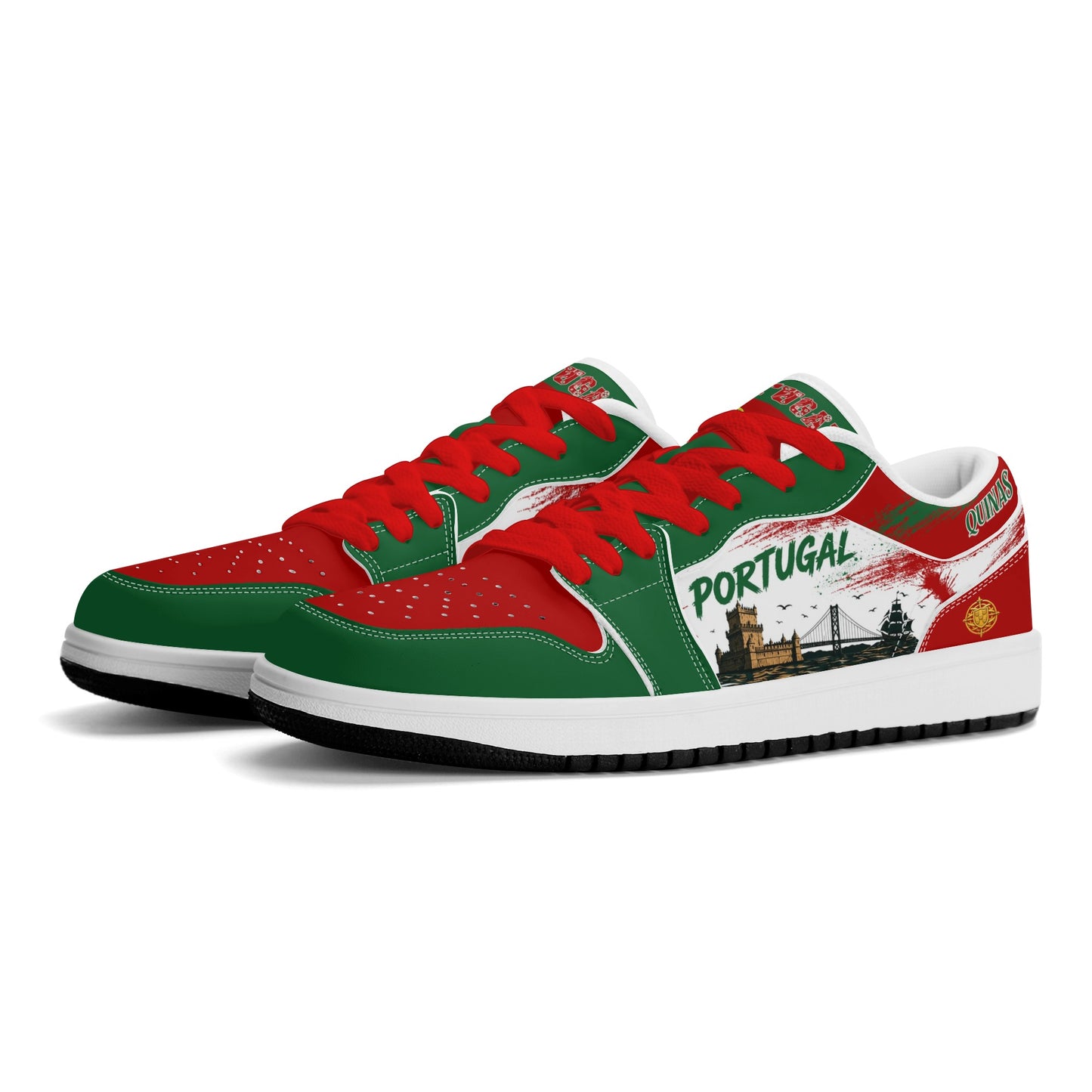 Portugal Soccer Flag Shoes - Jamrock Low Sneakers - Quinas Pride