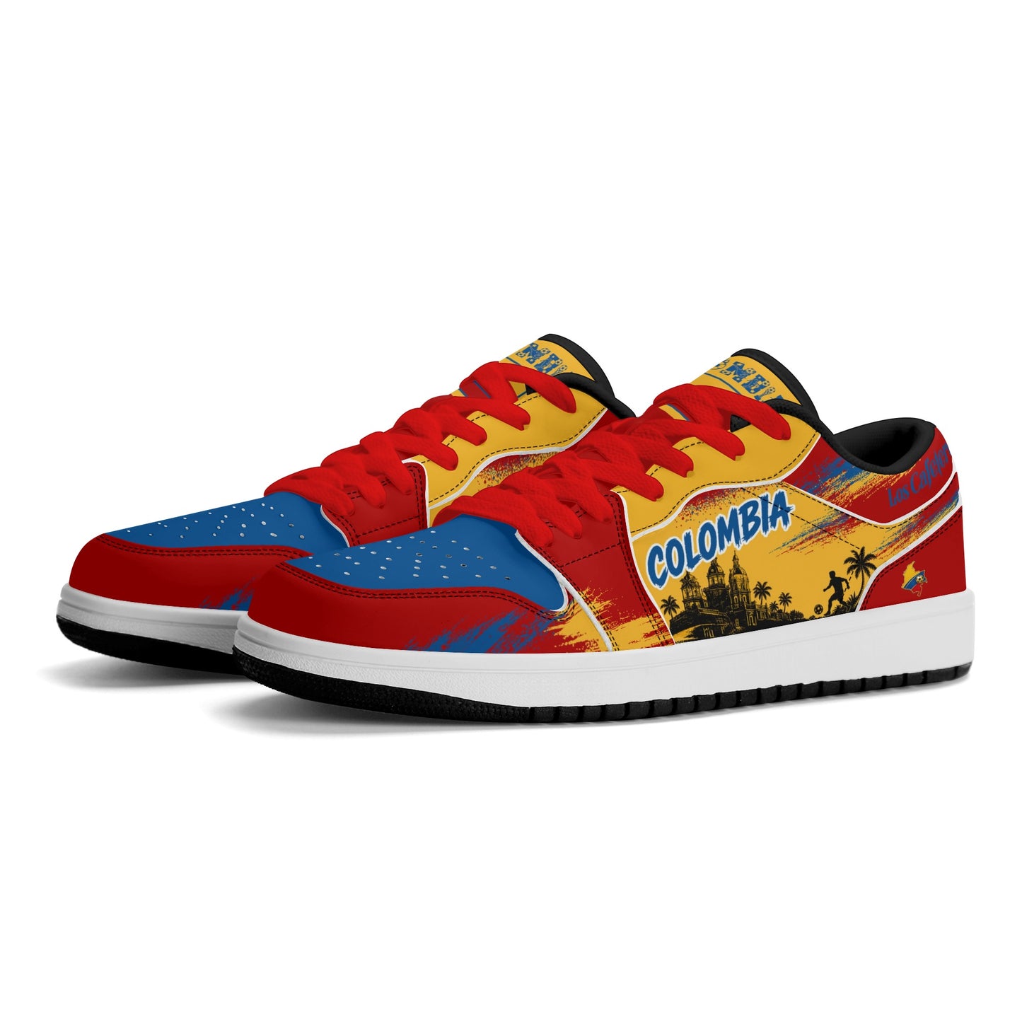 Colombia Soccer Flag Shoes - Jamrock Low Sneakers - Tierra del Café Pride