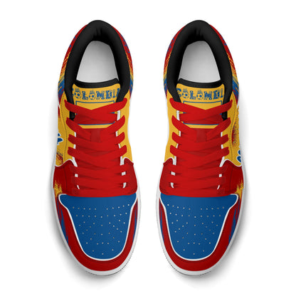 Colombia Soccer Flag Shoes - Jamrock Low Sneakers - Tierra del Café Pride