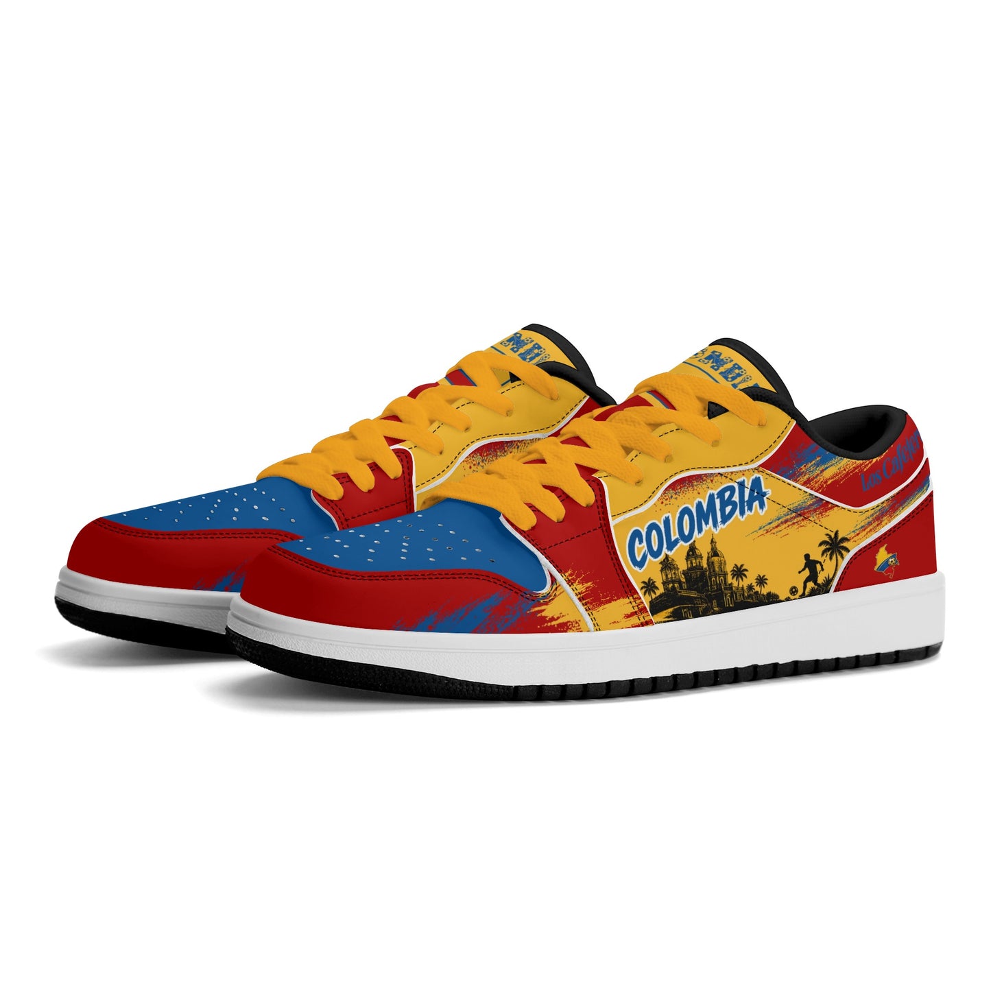 Colombia Soccer Flag Shoes - Jamrock Low Sneakers - Tierra del Café Pride