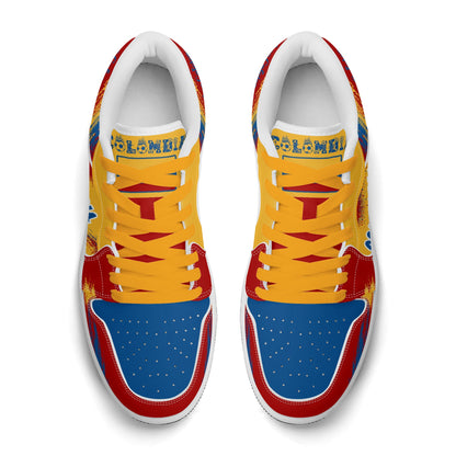 Colombia Soccer Flag Shoes - Jamrock Low Sneakers - Tierra del Café Pride