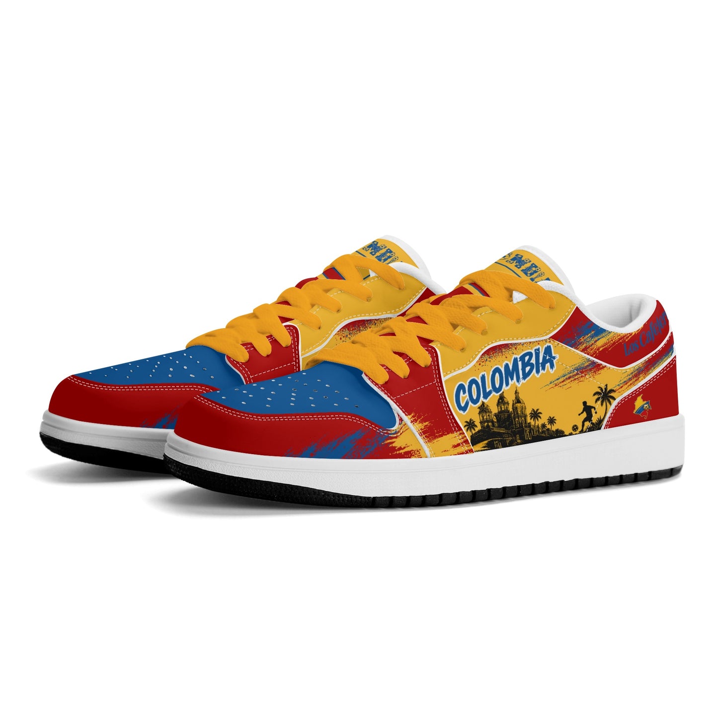 Colombia Soccer Flag Shoes - Jamrock Low Sneakers - Tierra del Café Pride